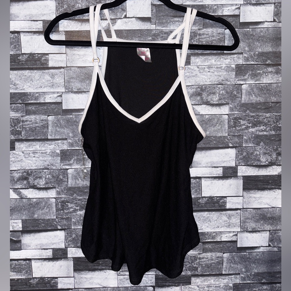 NOBO Black Camisole with White Accents